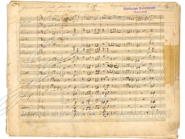 První strana partitury orchestrální verze Krüttnerova Jubilejního pochodu