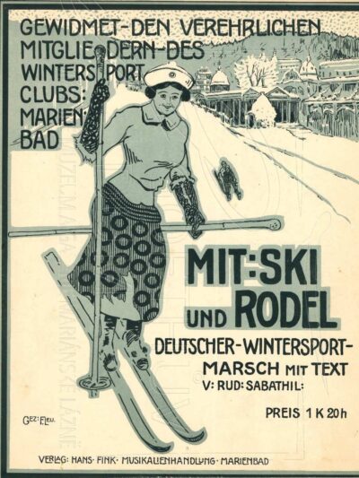 Titulní strana partitury pochodu „Mit Ski und Rodel“