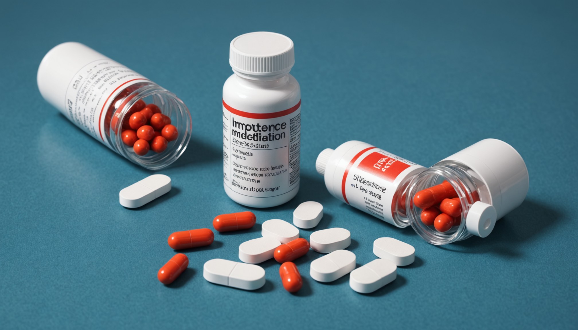 Doctor explaining impotence medication options with age-specific considerations chart