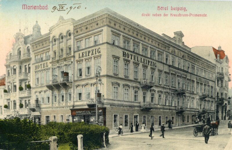 Bývalý hotel Leipzig, v němž byl telefon poprvé představen mariánskolázeňskému obecenstvu.